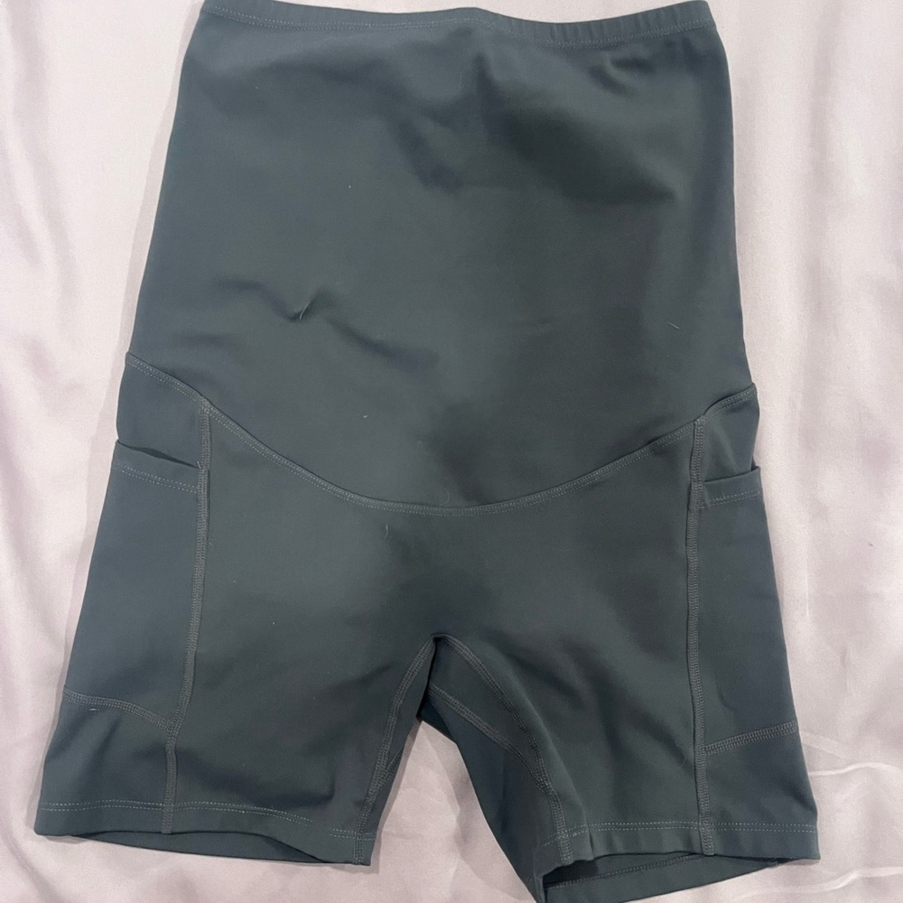 Women's Grey Maternity Workout Shorts